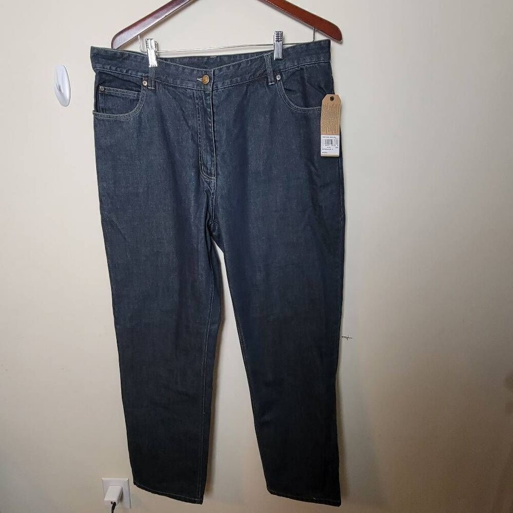 Woolrich Womens Jeans Flannel Lined Straight Leg Medium Wash 100% Cotton Size 16